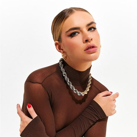 Corrente Cordão Baiano Liso 10mm 2 Tons